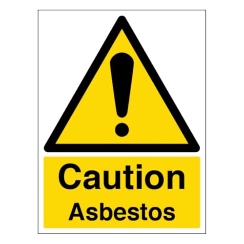 V Safety Caution Asbestos – Hochformat, 200 x 300 mm, selbstklebendes Vinyl-Sicherheitsschild von VSafety
