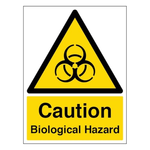 V Safety Caution Biological Hazard – Hochformat, 150 x 200 mm, selbstklebendes Vinyl-Sicherheitsschild von VSafety
