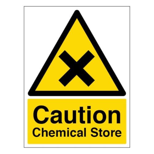 V Safety Caution Chemical Store – Hochformat, 200 x 300 mm, selbstklebendes Vinyl-Sicherheitsschild von VSafety