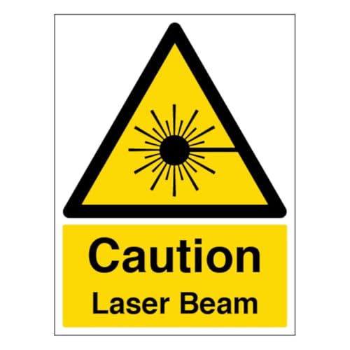 V Safety Caution Laser Beam – Hochformat, 200 x 300 mm, selbstklebendes Vinyl-Sicherheitsschild von VSafety