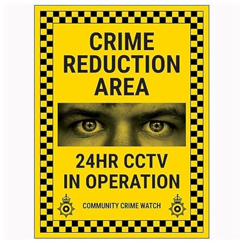 V Safety Crime Reduction Area / 24HR CCTV In Operation/Community Crime Watch 200 x 300 mm – selbstklebendes Vinyl – Sicherheitsschild in Aluminiumoptik V Safety Crime Reduction Area / 24HR CCTV In Operation/Community Crime Watch 200 x 300 mm – selbstklebendes Vinyl – Sicherheitsschild in Aluminiumoptik von VSafety