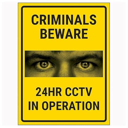 V Safety Criminals Beware 24HR CCTV In Operation, selbstklebendes Vinyl, Aluminiumeffekt, 200 x 300 mm V Safety Criminals Beware 24HR CCTV In Operation, selbstklebendes Vinyl, Aluminiumeffekt, 200 x 300 mm von VSafety