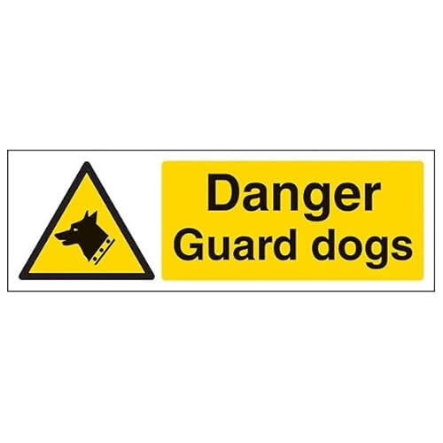 V Safety Danger Guard Dogs 300 x 100 mm – selbstklebendes Vinyl – Sicherheitsschild mit Aluminiumeffekt V Safety Danger Guard Dogs 300 x 100 mm – selbstklebendes Vinyl – Sicherheitsschild mit Aluminiumeffekt von VSafety