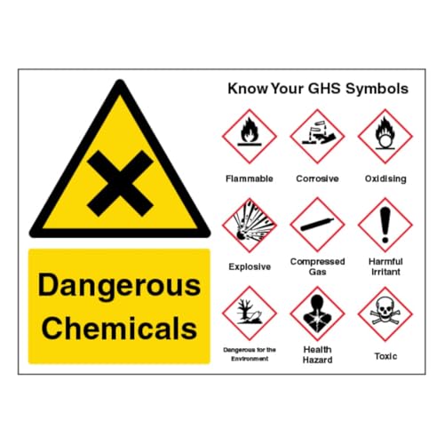 V Safety Dangerous Chemicals Guidance – großes Querformat, 600 x 450 mm, selbstklebendes Vinyl-Sicherheitsschild von VSafety