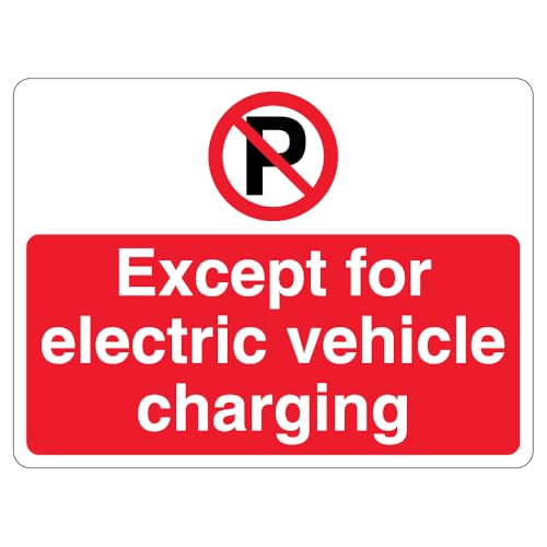 V Safety Except Electric Vehicle Charging – Prohibition 'P' – Querformat, 600 x 450 mm, 3 mm reflektierendes Sicherheitsschild aus Aluminiumverbundwerkstoff V Safety Except Electric Vehicle Charging – Prohibition 'P' – Querformat, 600 x 450 mm, 3 mm reflektierendes Sicherheitsschild aus Aluminiumverbundwerkstoff von VSafety