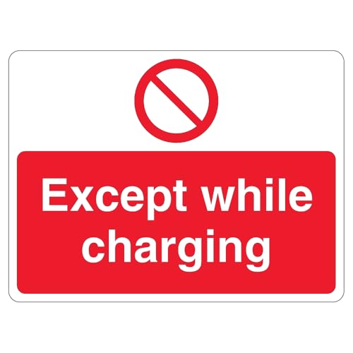V Safety Except While Charging – Verbotssymbol – Querformat 600 x 450 mm – 3 mm Aluminiumverbund-Sicherheitsschild V Safety Except While Charging – Verbotssymbol – Querformat 600 x 450 mm – 3 mm Aluminiumverbund-Sicherheitsschild von VSafety