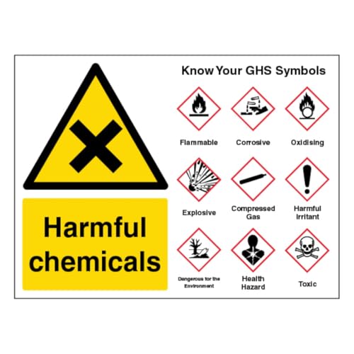 V Safety Harmful Chemicals Guidance – Großes Querformat, 400 x 300 mm, selbstklebendes Vinyl-Sicherheitsschild von VSafety