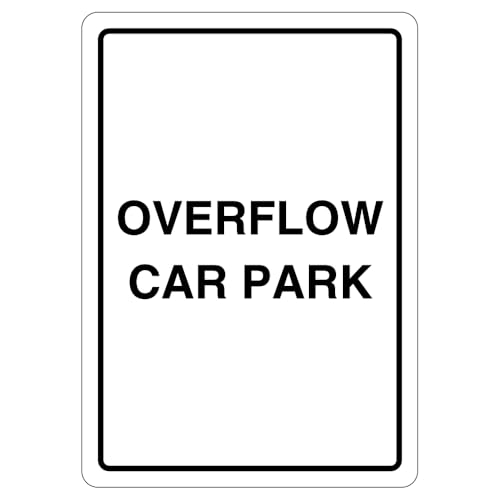 V Safety Overflow Car Park, 210 x 297 mm (A4), selbstklebendes Vinyl-Sicherheitsschild von VSafety