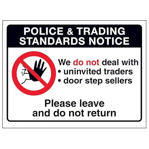 V Safety Police & Trading...We Do Not...Please Leave and Do Not Return", 150 x 100 mm, selbstklebendes Vinyl-Sicherheitsschild, leuchtet im Dunkeln, englische Version V Safety Police & Trading...We Do Not...Please Leave and Do Not Return", 150 x 100 mm, selbstklebendes Vinyl-Sicherheitsschild, leuchtet im Dunkeln, englische Version von VSafety