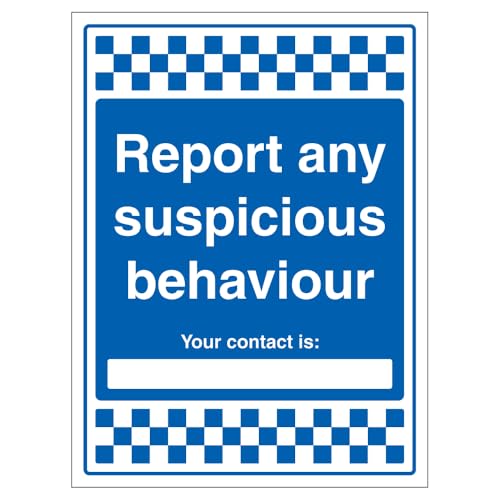 V Safety Report Any Suspicious Behaviour - Your Contact Is 450 x 600 mm – 3 mm Aluminiumverbund-Sicherheitsschild V Safety Report Any Suspicious Behaviour - Your Contact Is 450 x 600 mm – 3 mm Aluminiumverbund-Sicherheitsschild von VSafety