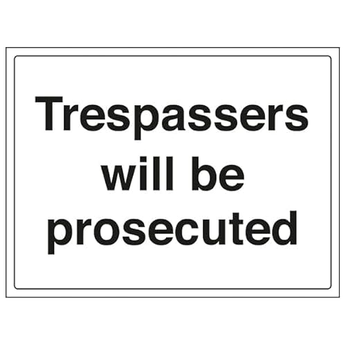 V Safety Security Notice – Trespassers Will Be Prosecuted 300 x 200 mm – selbstklebendes Vinyl – Aluminium-Effekt Sicherheitsschild V Safety Security Notice – Trespassers Will Be Prosecuted 300 x 200 mm – selbstklebendes Vinyl – Aluminium-Effekt Sicherheitsschild von VSafety