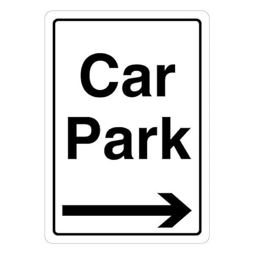 V Safety Sicherheitsschild "Car Park - Pfeil rechts", 297 x 210 cm, 1 mm Hartplastik von VSafety