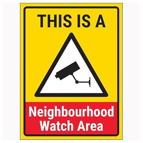 V Safety "This Is A Neighbourhood Watch Area", selbstklebendes Vinyl-Sicherheitsschild, leuchtet im Dunkeln, 150 x 200 mm V Safety "This Is A Neighbourhood Watch Area", selbstklebendes Vinyl-Sicherheitsschild, leuchtet im Dunkeln, 150 x 200 mm von VSafety