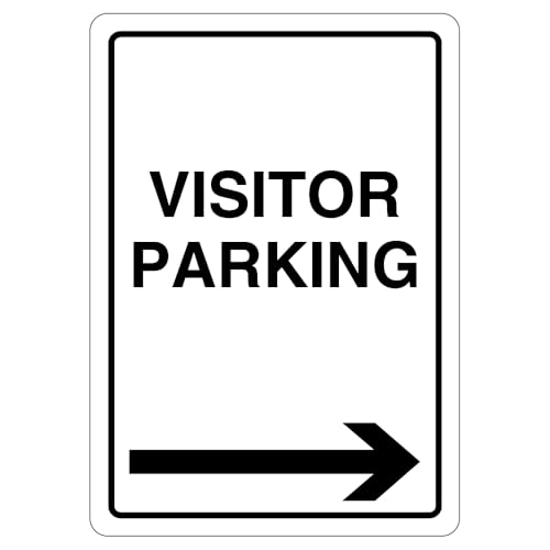 V Safety Visitor Parking – Pfeil rechts, 210 x 297 mm (A4), selbstklebendes Vinyl-Sicherheitsschild von VSafety
