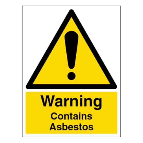 V Safety Warning Contains Asbestos – Hochformat, 300 x 400 mm, selbstklebendes Vinyl-Sicherheitsschild von VSafety