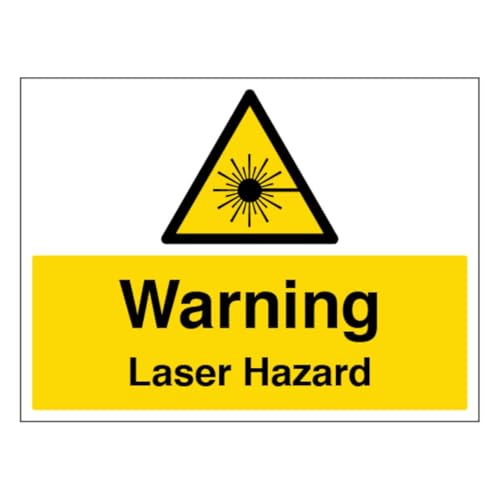 V Safety Warning Laser Hazard – Großes Querformat, 400 x 300 mm, selbstklebendes Vinyl-Sicherheitsschild von VSafety