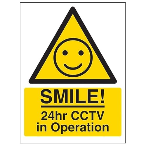 V Safety Warning – Smile! 24hr CCTV in Operation, selbstklebendes Vinyl-Sicherheitsschild, leuchtet im Dunkeln, 100 x 150 mm V Safety Warning – Smile! 24hr CCTV in Operation, selbstklebendes Vinyl-Sicherheitsschild, leuchtet im Dunkeln, 100 x 150 mm von VSafety