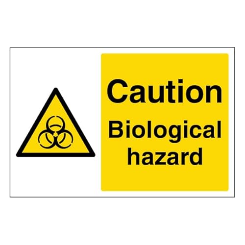 V Safety Warnschild "Caution Biological Hazard", Querformat, 400 x 300 mm, 3 mm Aluminiumverbund-Sicherheitsschild von VSafety