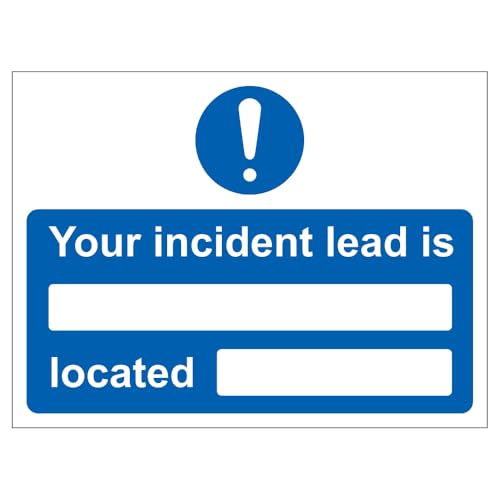 V Safety Your Incident Lead Is Located 200 x 150 mm, selbstklebendes Vinyl-Sicherheitsschild von VSafety