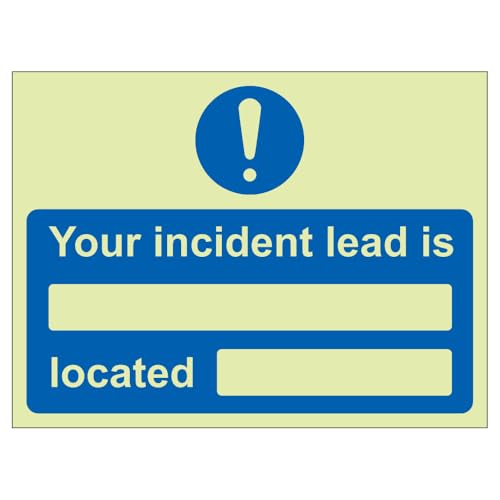 V Safety Your Incident Lead Is Located Hinweisschild, Vinyl, leuchtet im Dunkeln, 200 x 150 mm von VSafety