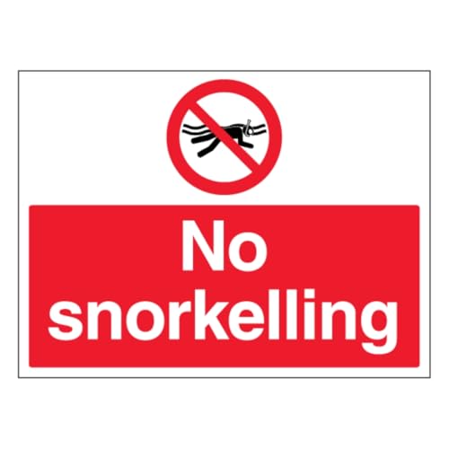 V Safety englisches Schild mit Aufschrift "No Snorkelling", groß, Querformat, 400 x 300 mm, selbstklebendes Vinyl-Sicherheitsschild von VSafety