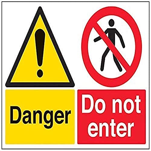 VSafety „Danger. Do Not Enter“ Schild, 400 mm x 300 mm, selbstklebendes Vinyl von VSafety