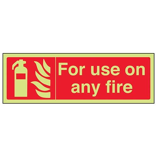 VSafety 13061AX-G For Use On Any Fire Equipment Schild Glow In Dark, 1 mm Kunststoff, Querformat, 300 mm x 100 mm, rot von VSafety