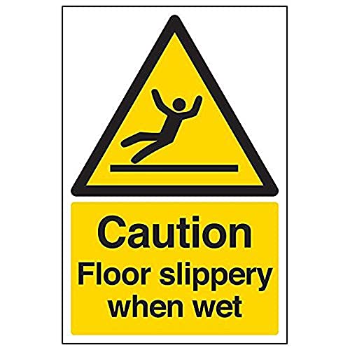 VSafety 63044AU-R Schild „Caution Floor Slippery When Wet“, 200 mm x 300 mm, 3 Stück von VSafety