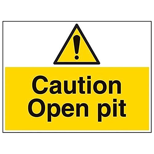 VSafety 67039BR-R Schild "Caution Open Pit", Querformat, 600 x 450 mm, 3 Stück VSafety 67039BR-R Schild "Caution Open Pit", Querformat, 600 x 450 mm, 3 Stück von VSafety