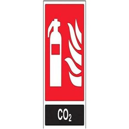 VSafety Feuerlöscher-Schild 11030AU-R, CO2-ID, starrer Kunststoff, Hochformat, 200 mm x 300 mm, schwarz/rot von VSafety