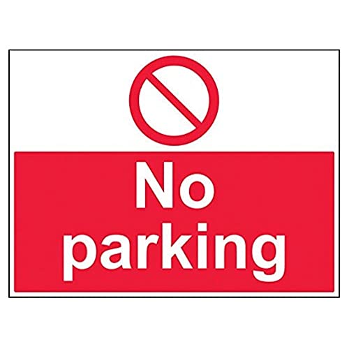 VSafety Schild mit Aufschrift „No Parking“ (englische Version) - Querformat - 600 mm x 450 mm - 1 mm Hartkunststoff von VSafety