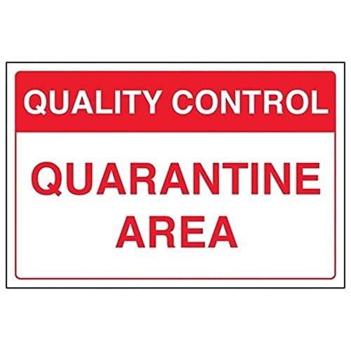 VSafety Schild mit Aufschrift „Quarantine Area“ (englische Version), Querformat, 300 x 200 mm, selbstklebendes Vinyl von VSafety