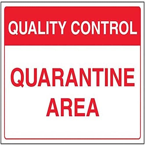 VSafety Schild mit Aufschrift „Quarantine Area“ (englische Version), Querformat, 400 x 300 mm, 1 mm starrer Kunststoff von VSafety