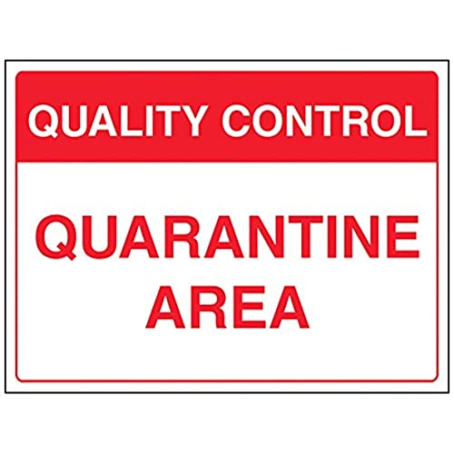 VSafety Schild mit Aufschrift „Quarantine Area“ (englische Version), Querformat, 400 x 300 mm, selbstklebendes Vinyl von VSafety