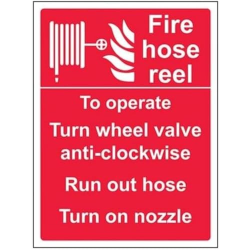 vsafety 12-teilig an-s Fire Equipment Zeichen, Fire Schlauchtrommel (manuell), selbstklebend, Hochformat, 150 mm x 200 mm x 200 mm, rot von VSafety