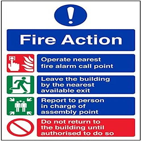 vsafety 12004 A4 A4 Fire Action PROHIBITION/Safe sign-210 mm x 297 mm von VSafety