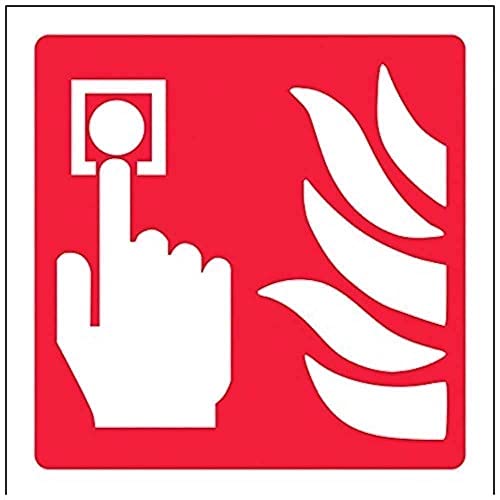 vsafety 13010 Bishop AF-S Fire Equipment Zeichen, Call Point Logo, selbstklebend, quadratisch, 100 mm x 100 mm, rot von VSafety