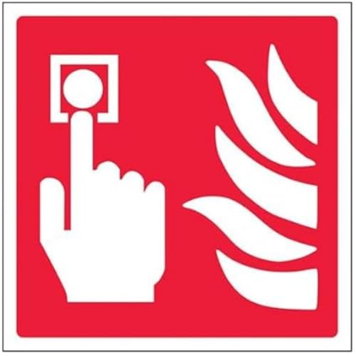 vsafety 13010 Bishop am-s Call Point Logo Fire Equipment Zeichen, selbstklebendes Vinyl, quadratisch, 150 mm x 150 mm von VSafety