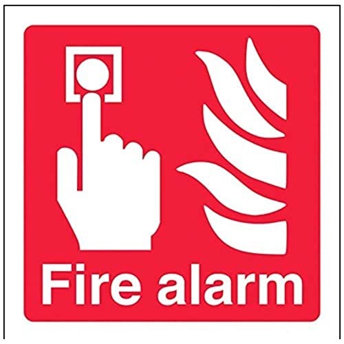 vsafety 13011 af-r Fire Equipment Zeichen, Fire Alarm Logo, starrer Kunststoff, eckig, 100 mm x 100 mm, rot von VSafety