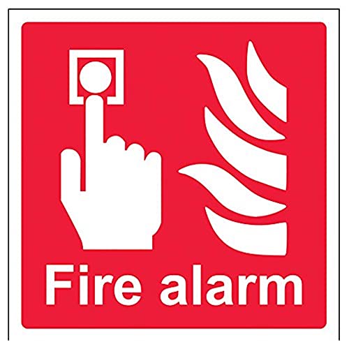 vsafety 13011 am-s Fire Alarm Logo Equipment Zeichen, selbstklebendes Vinyl, quadratisch, 150 mm x 150 mm von VSafety