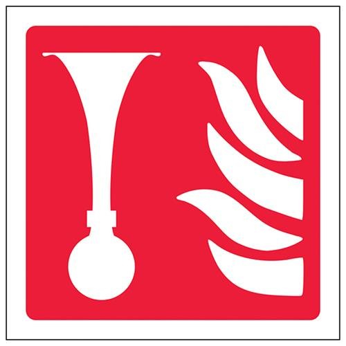 vsafety 13016 AF-S Fire Horn Logo Equipment Zeichen, selbstklebendes Vinyl, quadratisch, 100 mm x 100 mm von VSafety