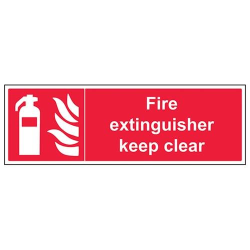 vsafety 13025bp-s Fire Equipment, Schild, Feuerlöscher Keep Clear," selbstklebend, Landschaft, 600 mm x 200 mm x 200 mm, rot von VSafety