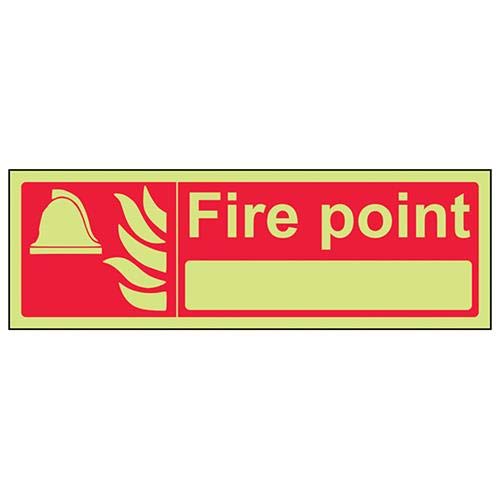 vsafety 13029bj-g Fire Equipment Zeichen, Fire Point mit blanko, Kunststoff, Landschaft, 450 mm x 150 mm, rot von VSafety