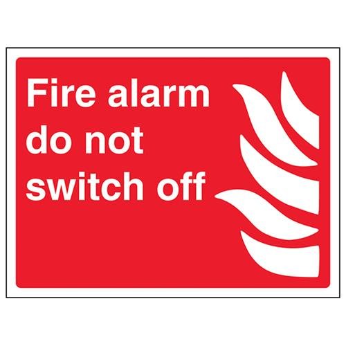 vsafety 13035 AR Fire S Equipment, Schild, Fire Alarm Nicht ausschalten," selbstklebend, Landschaft, 200 mm x 150 mm, rot von VSafety