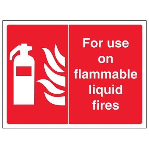 vsafety 13038 AR Fire S Equipment, Schild, für den Gebrauch auf schwer entflammbar Liquid Brände," selbstklebend, Landschaft, 200 mm x 150 mm, rot von VSafety
