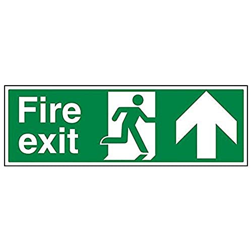 vsafety 14001bp-s "FIRE EXIT Pfeil bis" Sign, Landschaft, 600 mm x 200 mm x 200 mm (3 Stück) von VSafety