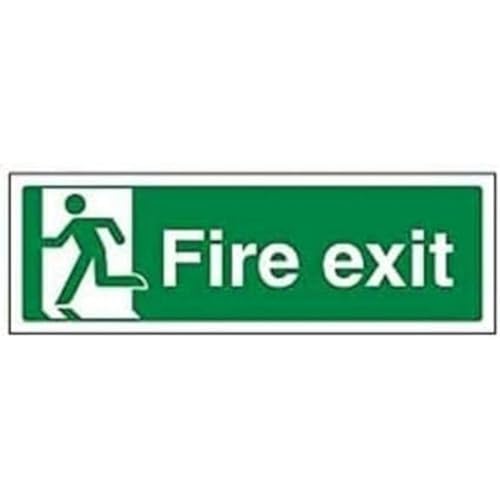 vsafety 14010 ax-r "Final Fire Exit Man links" Sign, 1 mm starrer Kunststoff, Landschaft, 300 mm x 100 mm, grün von VSafety