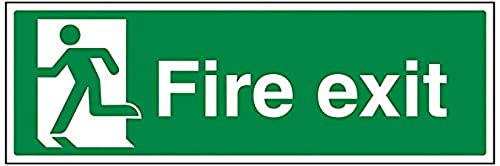 vsafety 14010bj-r Final Man links Fire Exit Schild, 1 mm starrer Kunststoff, Landschaft, 450 mm x 150 mm von VSafety