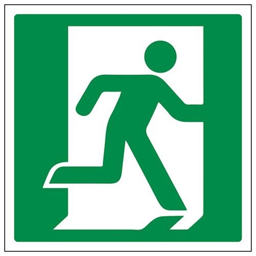 vsafety 14014 at-r Running Man rechts Logo Fire Exit Schild, 1 mm starrer Kunststoff, eckig, 200 mm x 200 mm x 200 mm von VSafety