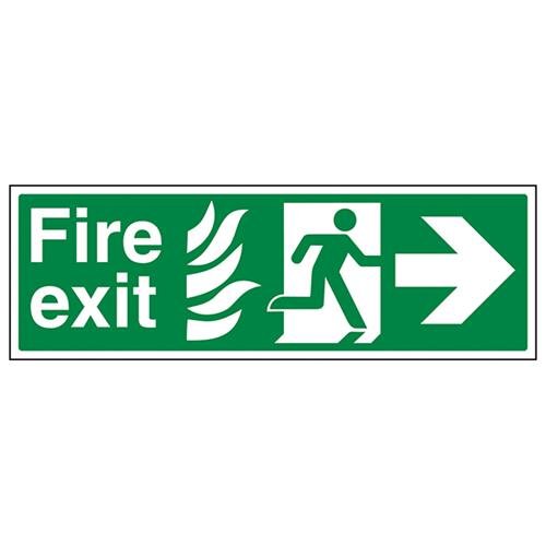 vsafety 14023bj-r NHS Pfeil rechts Fire Exit Schild, 1 mm starrer Kunststoff, Landschaft, 450 mm x 150 mm von VSafety